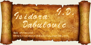 Isidora Dabulović vizit kartica